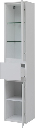 Шкаф пенал Aquanet Милан 35 см с ящиком, белый глянец 00339957