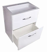 Тумба с раковиной Style Line Каре Люкс 70 см напольная, белый