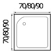 Поддон для душа Wemor 90/24 S 90x90