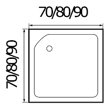 Поддон для душа Wemor 90/24 S 90x90