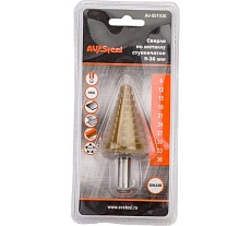 Сверло ступенчатое по металлу (9-36х56х80 мм; HSS) AV Steel AV-801936