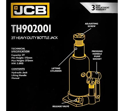 Бутылочный домкрат JCB 2 т, TH902001(58056) JCB-TH902001(58056)