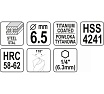 Сверло Yato фрезеровальное по металлу 6,5мм hss-tin hex YT-44824 364844824 092 1