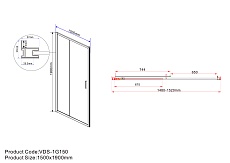 Душевая дверь Vincea Garda VDS-1G150CLGM 150x190 вороненая сталь, прозрачная