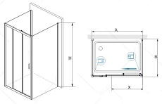 Душевой уголок RGW Passage PA-73 110x80, прозрачное