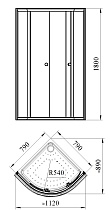 Душевой уголок Радомир 80x80 четверть круга, прозрачный