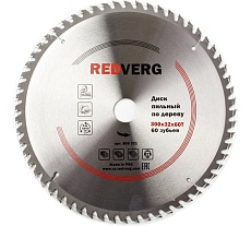 Диск пильный по дереву твердосплавный (300х32/30 мм; 60 зубьев) Redverg 6621237