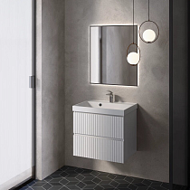 Тумба с раковиной AQUAme S1 60 см белый глянец