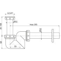 Сифон для раковины/биде Alcaplast A45F выпуск 32