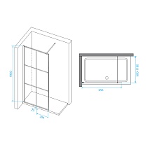 Душевая перегородка RGW Walk In WA-111B 90x195 черный, прозрачное