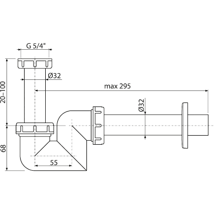 Сифон для раковины/биде Alcaplast A45F выпуск 32