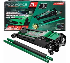 Домкрат подкатной гидравлический двухпоршневой Rockforce 3т( h min 75мм, h max 508мм RF-TZA830003(59208)