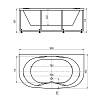 Акриловая ванна Aquatek Мелисса 180х95 см MEL180-0000031 с фронтальным экраном
