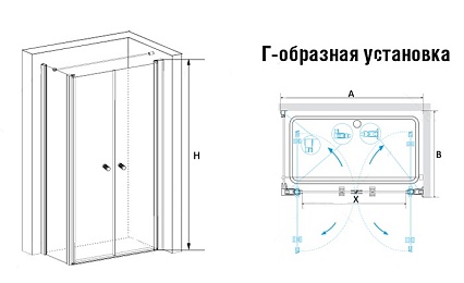 Душевой уголок RGW Passage PA-37 80x80 хром, прозрачное