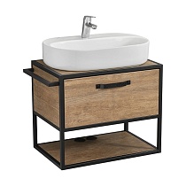 Мебель для ванной Акватон Лофт Фабрик 65 см со столешницей, раковина Одри Round, дуб кантри