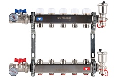 Коллектор из нержавеющей стали Rommer в сборе, без расходомеров, 5 выходов Rms-3210-000005 RG0091LAMJ42CH