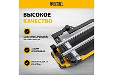 Плиткорез Denzel 800x14 мм, цельнометаллическая направляющая, каретка на подшипнике, стальная станина, рукоятка-пенал 877010