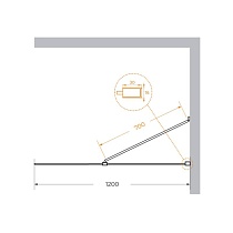 Душевая перегородка Cezares LIBERTA-L-1-TB-120-GR-NERO 120x195 графит, профиль черный