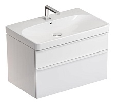 Тумба с раковиной Geberit Smyle Square 90 см белый глянцевый