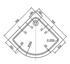 Поддон для душа Vincea VST-2AQ 90x90 четверть круга