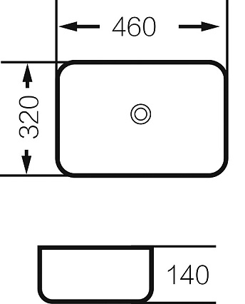 Раковина Grossman GR-4041BW 46 см белый/черный