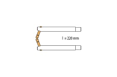 Электроды угловые 20 градусов 220 мм для клещей DDT Redhotdot 047921