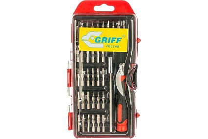 Отвертка с битами для точных работ 36 шт, CrV Griff 031284