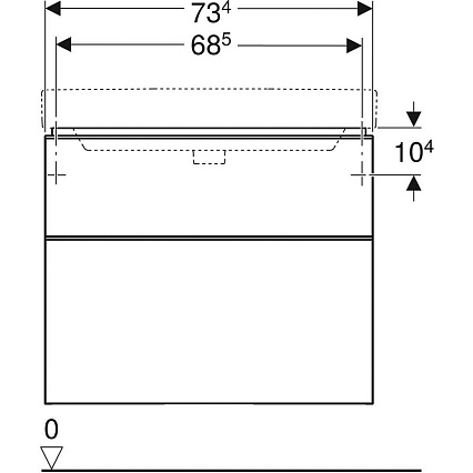 Тумба с раковиной Geberit Smyle Square 75 см песчаный глянец