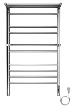 Полотенцесушитель электрический Aquatek Альфа П10 50x90 quick touch, с полкой, хром AQ EL RRP1090CH