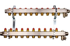 Комплект коллекторов Danfoss SSM-10 с кронштейнами для 10 контуров 088U0980