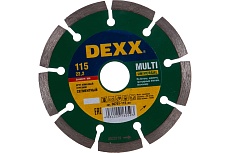 Круг отрезной алмазный универсальный сегментный (115x7x22.2 мм) для УШМ DEXX 36701-115_z*01