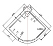 Поддон для душа Vincea VST-2AQ 100x100 четверть круга