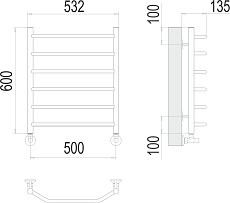 Полотенцесушитель водяной Terminus Виктория П6 500x600, 4670078530080