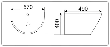 Раковина Gid Nb165 57 см