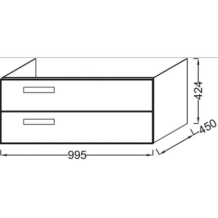Тумба с раковиной Jacob Delafon Rythmik 100 см 2 ящика, арлингтонгский дуб
