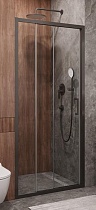 Душевая дверь Cezares MOLVENO-BF-3-90-C-GM-IV 90x195, прозрачная, оружейная сталь