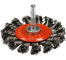 Щетка дисковая со жгутовой стальной проволокой Эксперт 485 (75 мм; хвостовик 6 мм; упаковка 25шт.) Профоснастка 20710001