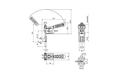 Вертикальная защелка со стопорной рукояткой KUKAMET макс.усилие 1020 кг 351-5-L