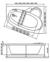 Акриловая ванна Relisan Ariadna 150x100 см R