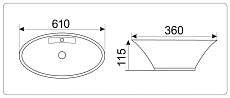 Раковина CeramaLux N 9398 61 см