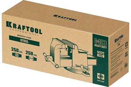 Стальные слесарные тиски Kraftool Steel 250 мм 32701-250