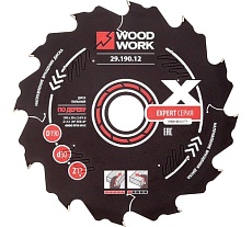 Диск пильный Эксперт 190x2.4/1.6x30 мм, Z=12, A=18° WOODWORK 29.190.12