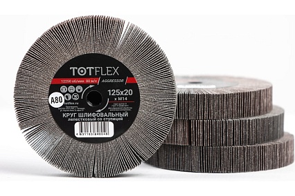 Круг лепестковый радиальный универсальный 125x20 мм, М14, Р80 TOTFLEX 4631163848046