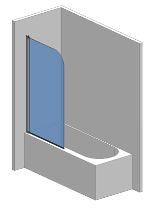 Шторка для ванны AQUAme AQM2851-9 90x140 прозрачное стекло, хром