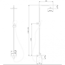 Душевая стойка Abber Weiss Insel AF8020B черный матовый