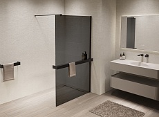 Душевая перегородка Vincea Walk-In VSW-1HR110CGB 110x200 черный матовый, тонированное