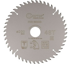 Диск пильный с тефлоновым покрытием по дереву Profi plus 200x1.5/2.2x32/30/25.4/20 мм, 48Т CUTOP 75-20048Т
