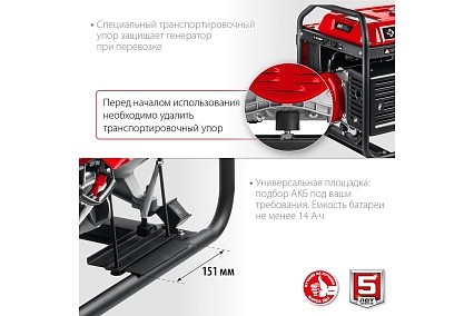 Бензиновый генератор Зубр с автозапуском 7000 Вт СБА-7000