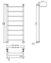 Полотенцесушитель водяной Aquanet Fiona 40x120 см, с верхней полкой