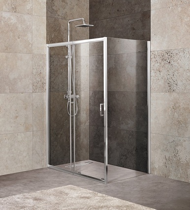 Душевой уголок BelBagno Unique 120-135x80 прозрачный, хром